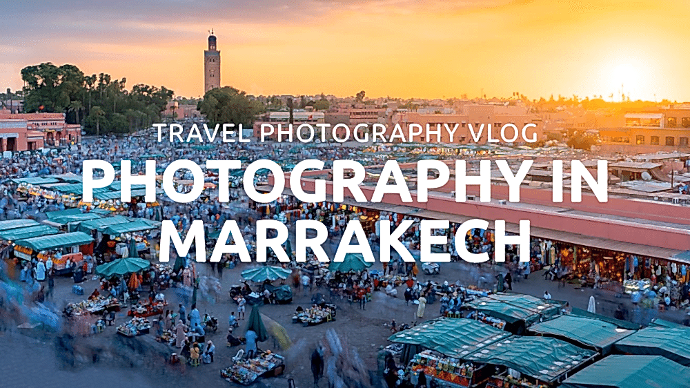 Vibrant sunset over bustling Marrakech market, Morocco