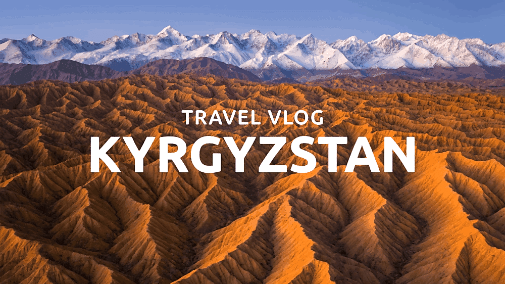 Stunning mountain landscape in Kyrgyzstan at sunset