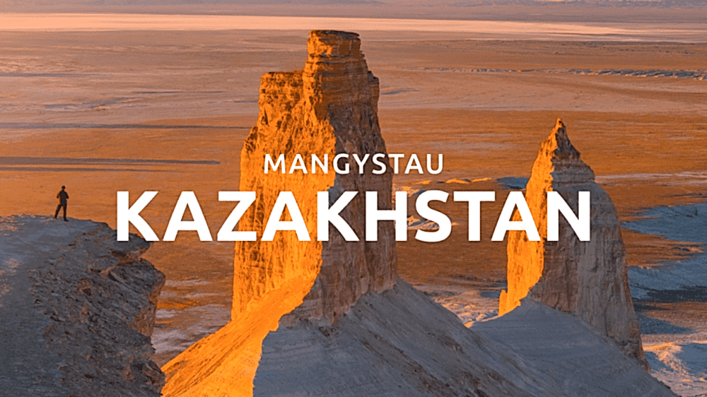 Sunset over the dramatic cliffs of Mangystau, Kazakhstan